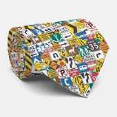 おもしろいの交通標識パターンメンズタイ ネクタイ (ロール)
