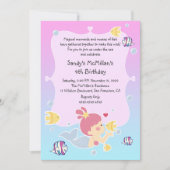 おもしろいの人魚の誕生日のパーティの招待状 招待状 (正面)