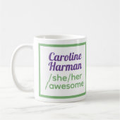 おもしろいの代名詞 – 彼女、彼女として識別素晴らし- コーヒーマグカップ (左)