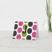 おもしろいの円のイニシャルはノート感謝していしています ノートカード (正面)