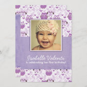 おもしろいの写真のフクロウの誕生日のパーティの招待状5X7 招待状 (正面/裏面)