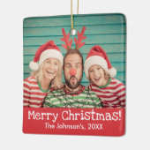 おもしろいの写真はFront and Back 素朴 Red Christmas セラミックオーナメント (左)