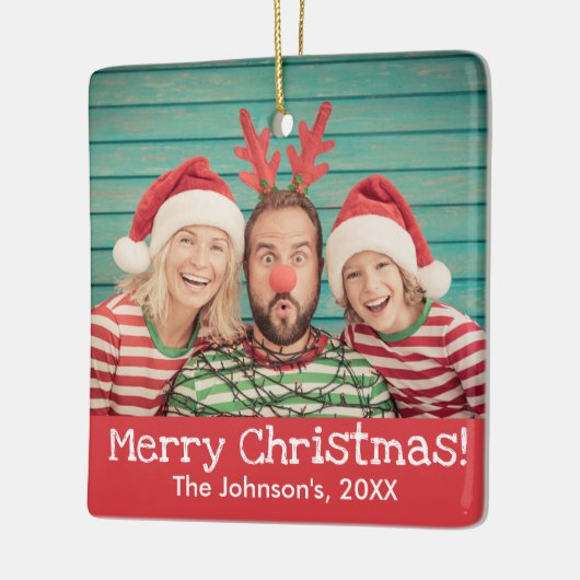 おもしろいの写真はFront and Back 素朴 Red Christmas セラミックオーナメント (左)