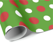 おもしろいの包装におけるクリスマスの水玉模様赤と白 ラッピングペーパー (ロールコーナー)