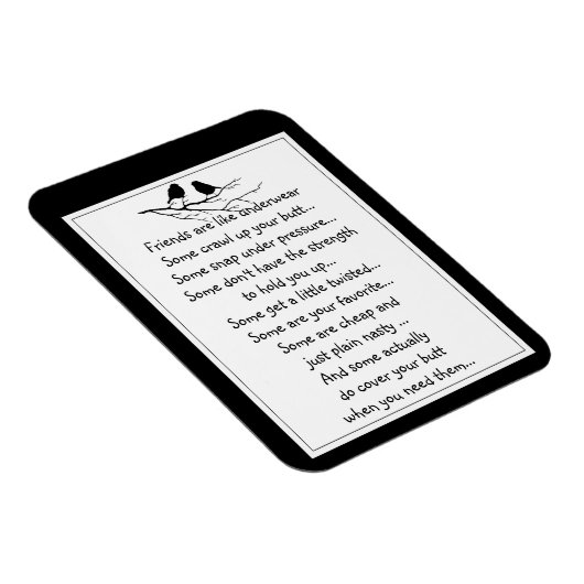 おもしろいの友人は下着の引用文鳥のような マグネット (右側)