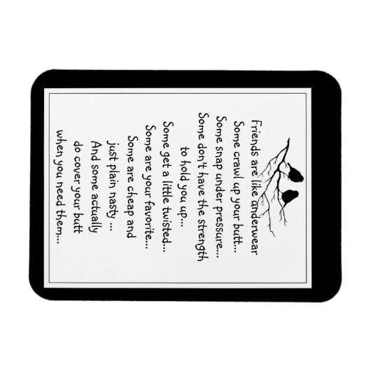 おもしろいの友人は下着の引用文鳥のような マグネット (横)