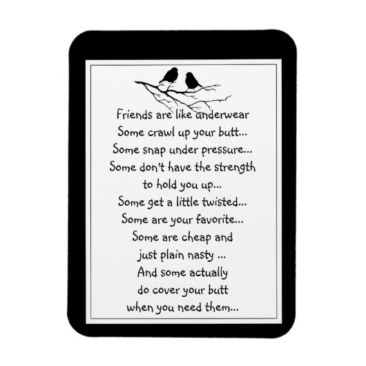 おもしろいの友人は下着の引用文鳥のような マグネット (縦)