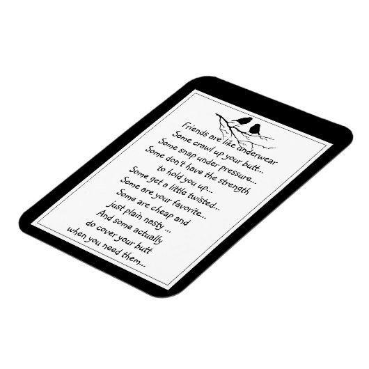 おもしろいの友人は下着の引用文鳥のような マグネット (左側)