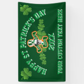 おもしろいの名前入りなSrのパトリックの日 横断幕 (縦)