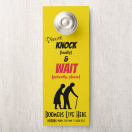 おもしろいの団塊を大声でドアのサインをノックしてください ドアノブサイン