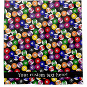 おもしろいの国スタイルのチェック模様のビリヤードパターン シャワーカーテン (正面)