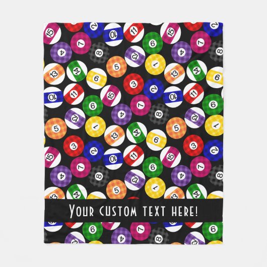 おもしろいの国スタイルのチェック模様のビリヤードパターン フリースブランケット (正面)