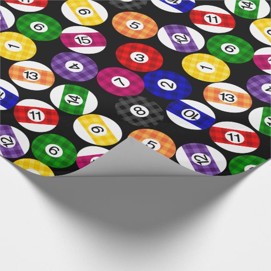 おもしろいの国スタイルのチェック模様のビリヤードパターン ラッピングペーパー (角)