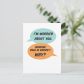 おもしろいの場合 – 友人でチェックインのパンデミックなジョーク ポストカード (スタンド正面)