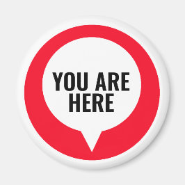 おもしろいの場所ここにいるデザイン マグネット