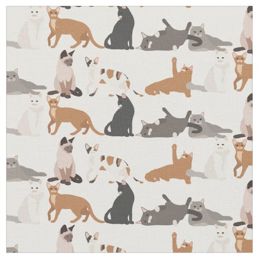 おもしろいの多い猫の動物柄 ファブリック (クローズアップ)