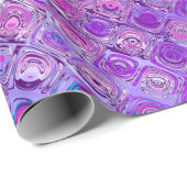 おもしろいの多彩のサイケデリックな紫色パターン ラッピングペーパー (ロールコーナー)