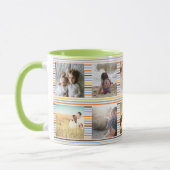 おもしろいの多彩のストライプで、カスタムな写真 マグカップ (左)