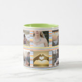 おもしろいの多彩のストライプで、カスタムな写真 マグカップ (中央)