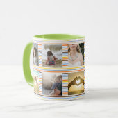 おもしろいの多彩のストライプで、カスタムな写真 マグカップ (正面左)