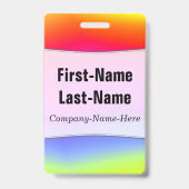 おもしろいの多彩の虹そっくりのパターン; 名前をカスタムする バッジ (裏面)