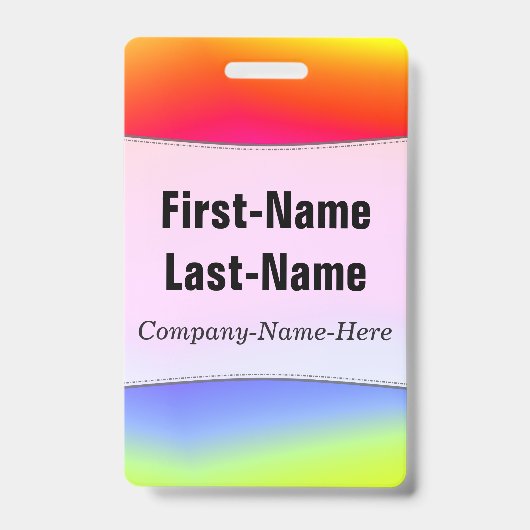おもしろいの多彩の虹そっくりのパターン; 名前をカスタムする バッジ (表面)
