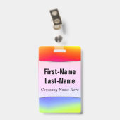 おもしろいの多彩の虹そっくりのパターン; 名前をカスタムする バッジ (クリップ付き裏面)