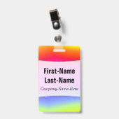 おもしろいの多彩の虹そっくりのパターン; 名前をカスタムする バッジ (クリップ付き表面)