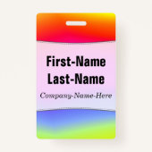 おもしろいの多彩の虹そっくりのパターン; 名前をカスタムする バッジ (裏面)