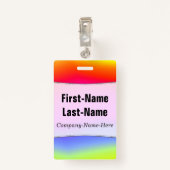 おもしろいの多彩の虹そっくりのパターン; 名前をカスタムする バッジ (裏面クリップ)