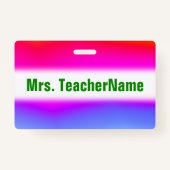 おもしろいの多彩の虹そっくりのパターン + 名前入りの記章 バッジ (正面)