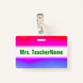 おもしろいの多彩の虹そっくりのパターン + 名前入りの記章 バッジ (裏面クリップ)