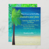 おもしろいの夢想的なビーチ結婚式招待 ポストカード (正面/裏面)