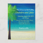 おもしろいの夢想的なビーチ結婚式招待 ポストカード (正面)