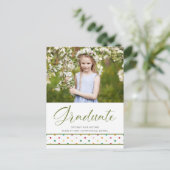 おもしろいの大切な緑の水玉模様グラッドフォトグラッド ポストカード (スタンド正面)