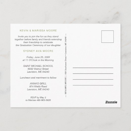 おもしろいの大切な緑の水玉模様グラッドフォトグラッド ポストカード (裏面)