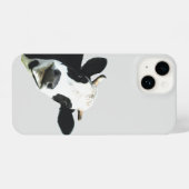 おもしろいの奇妙なホルスタイン牛のファーム動物 iPhoneケース (裏面横)