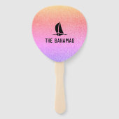 おもしろいの女の子のトリピン'宛先…カラフル ハンドファン (裏面)