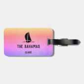 おもしろいの女の子のトリピン'宛先…カラフル ラゲッジタグ (裏面横)