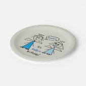 おもしろいの女の子の棒の姿の天使のパーソナライズな誕生日 ペーパープレート (アングル)