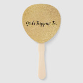 おもしろいの女の子トリピンへ…宛先の金ゴールド ハンドファン (正面)