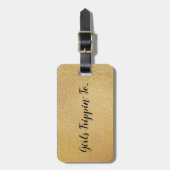おもしろいの女の子トリピンへ…宛先の金ゴールド ラゲッジタグ (正面縦)