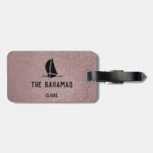 おもしろいの女の子トリピン'へ…宛先バラ金ゴールド ラゲッジタグ (裏面横)