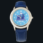 おもしろいの子ども達がblue train wrist watchと名付けた 腕時計<br><div class="desc">グラフィックアートの子供たちはグラフィックブルーの蒸気列車をフィーチャーして見る。現カスタマイズ在テイラーと名読前を付けて</div>