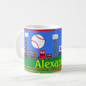 おもしろいの子供のスポーツの野球ファンのコーヒーのコップのマグのギフト コーヒーマグカップ (正面左)