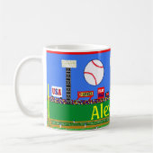 おもしろいの子供のスポーツの野球ファンのコーヒーのコップのマグのギフト コーヒーマグカップ (左)