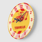 おもしろいの子供のトラクターの坑夫の柱時計 ラージ壁時計 (傾斜)
