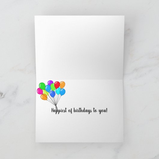 おもしろいの子供の誕生日のネズミを明るい色で カード (内部)