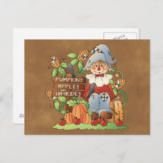 おもしろいの季節のかかし任意の目的のはがき ポストカード (正面/裏面)