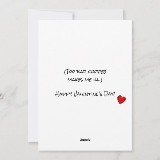 おもしろいの完璧なコーヒーバレンタインのスナーキーカスタムカップ シーズンカード (裏面)